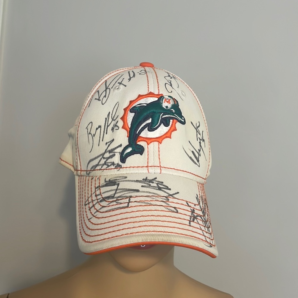 Miami Dolphins autographed  Reebok ball cap NFL L/XL